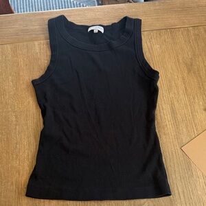 Michael Stars Gina Ribbed Black Tank